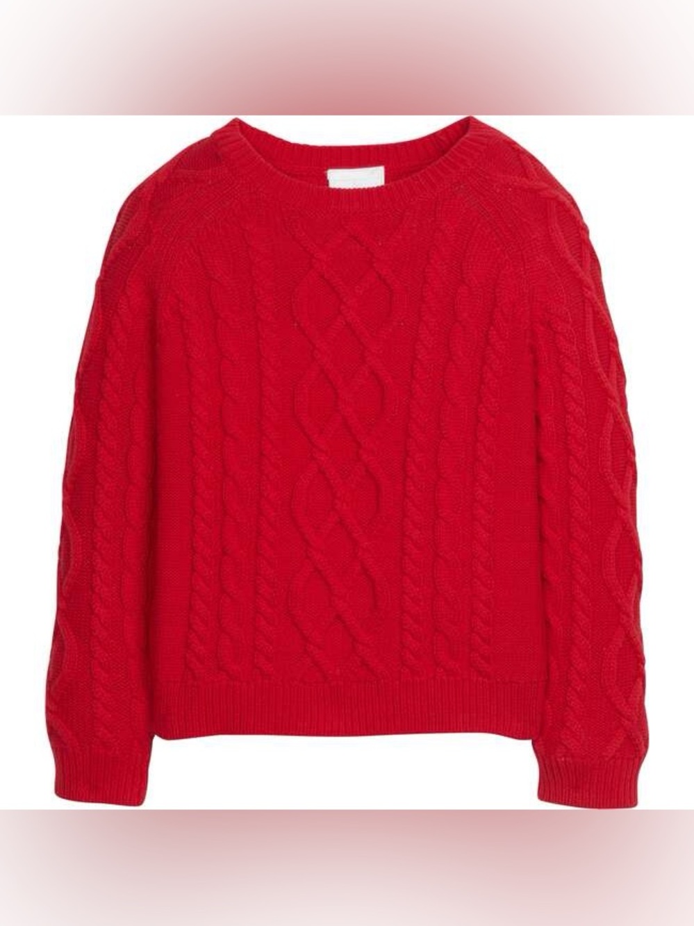 Little English Cable Knit Sweater - Red, size 6